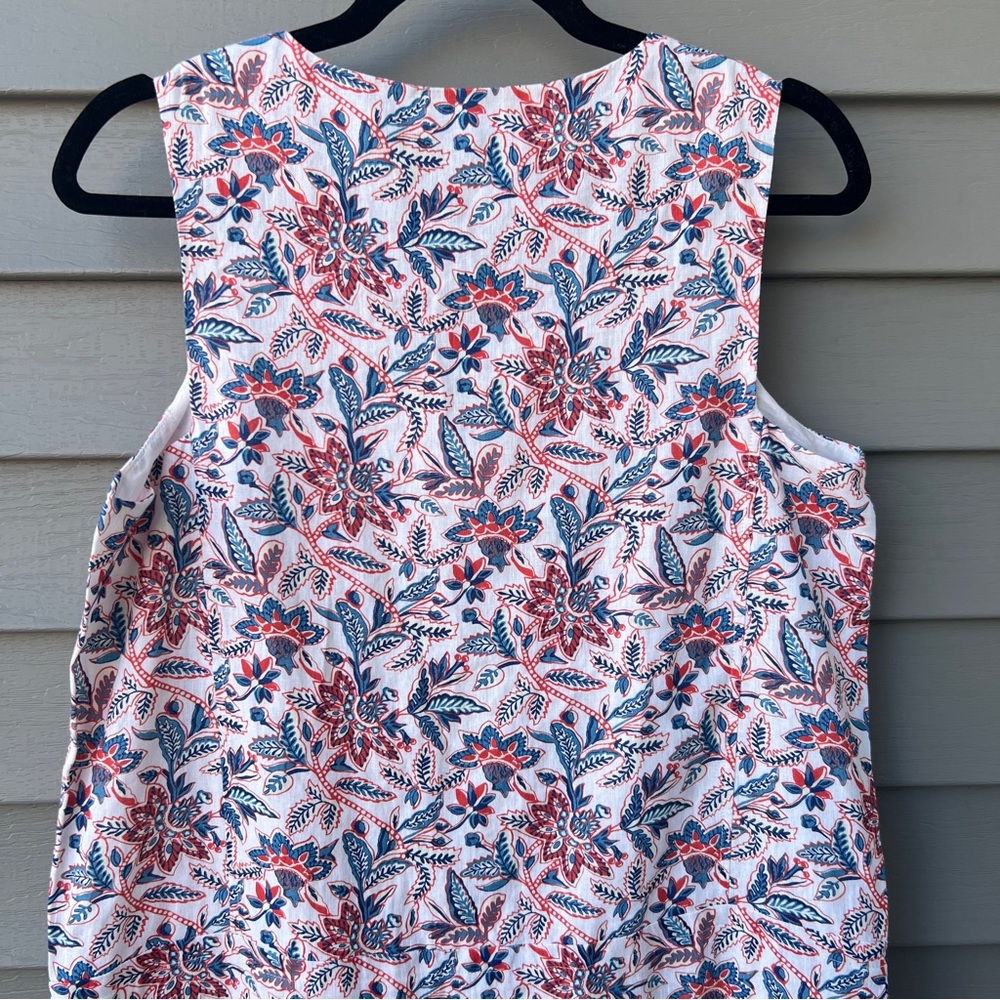 J.Mclaughlin Rue Patch Front Pockets Linen Dress Floral Multicolor Size S V-neck - Picture 7 of 14